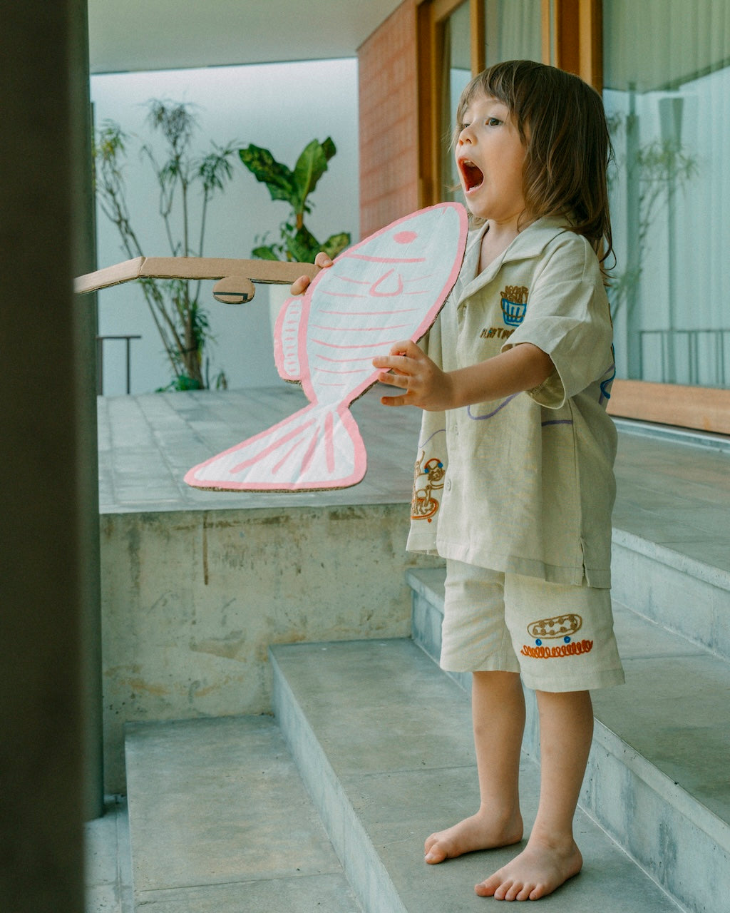 The Afternoon Fishing Set in Oatmeal