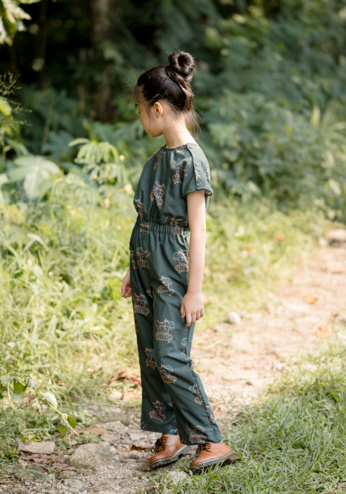 Doodleville Jumpsuit in Green