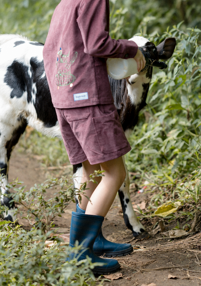 The Little One Shorts in Maroon