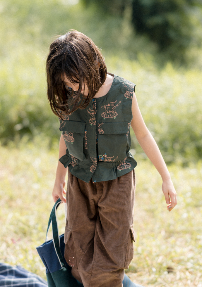 Doodleville Top for Girls in Green