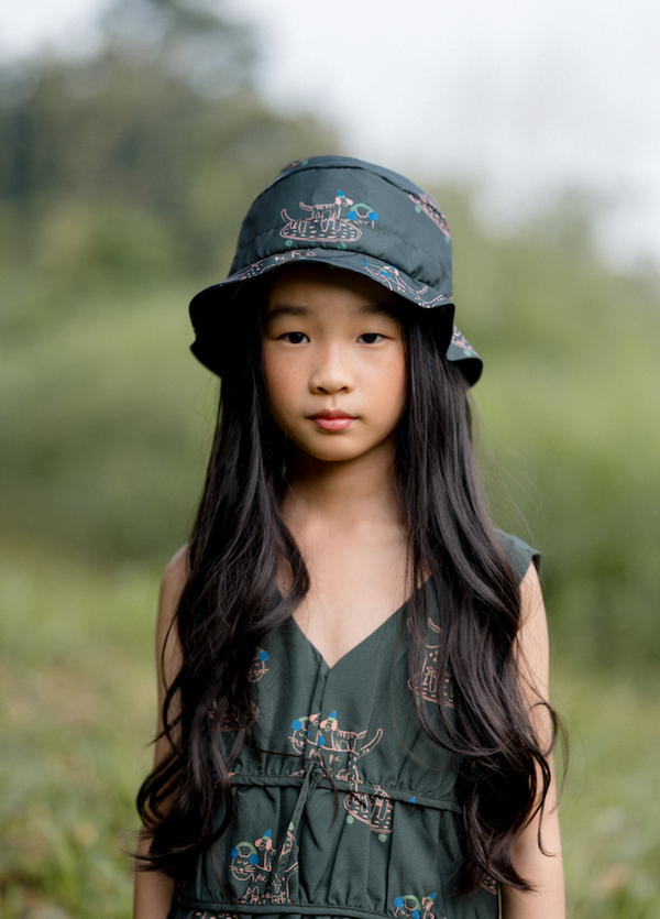 Doodleville Little Bucket Hat in Green