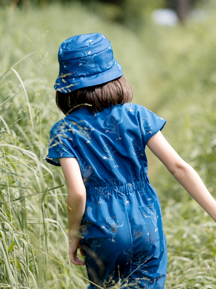 Doodleville Little Bucket Hat in Bleu