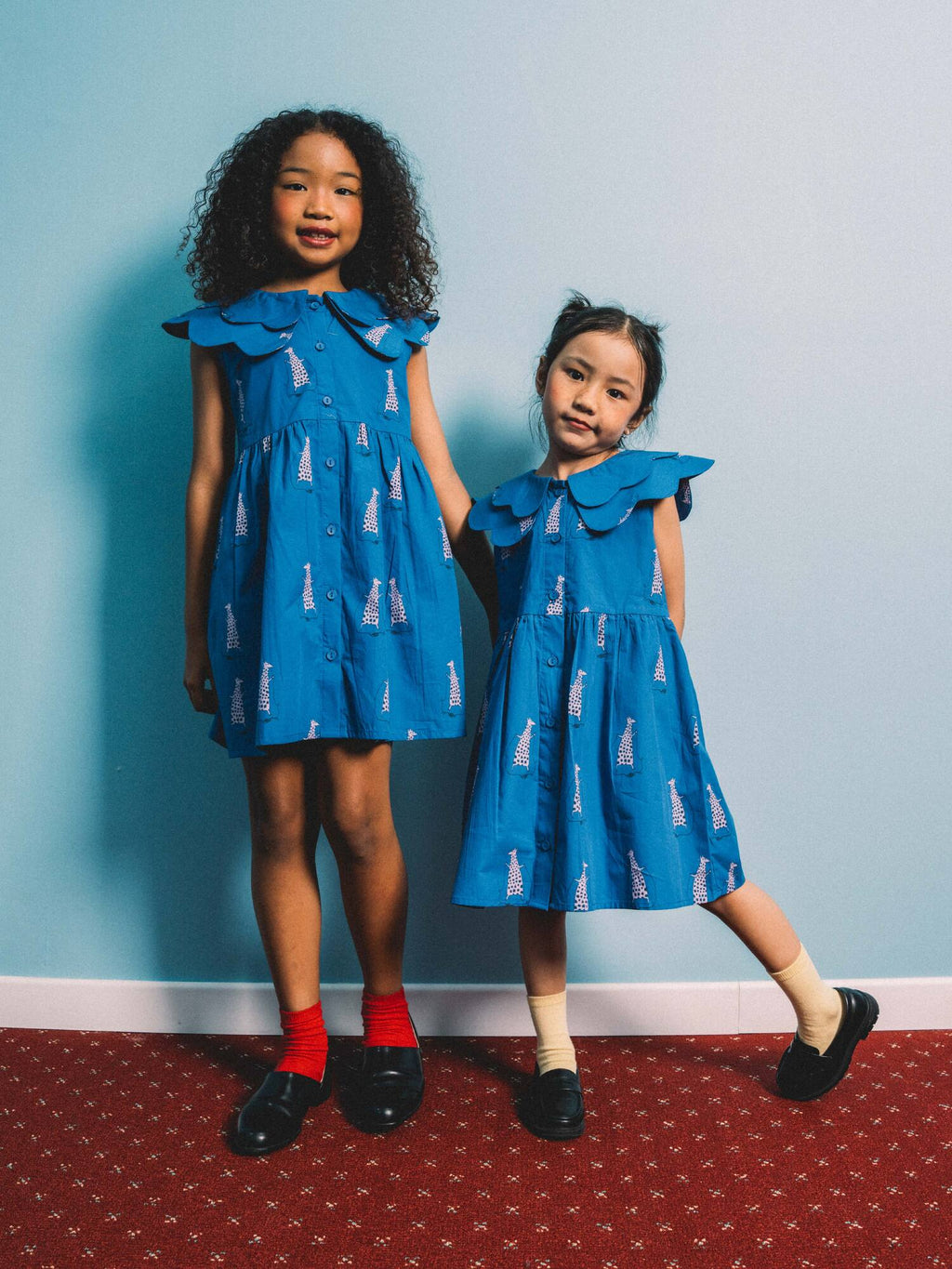 Playtime Wonder Double Collared Dress Electric Blue Longbounch