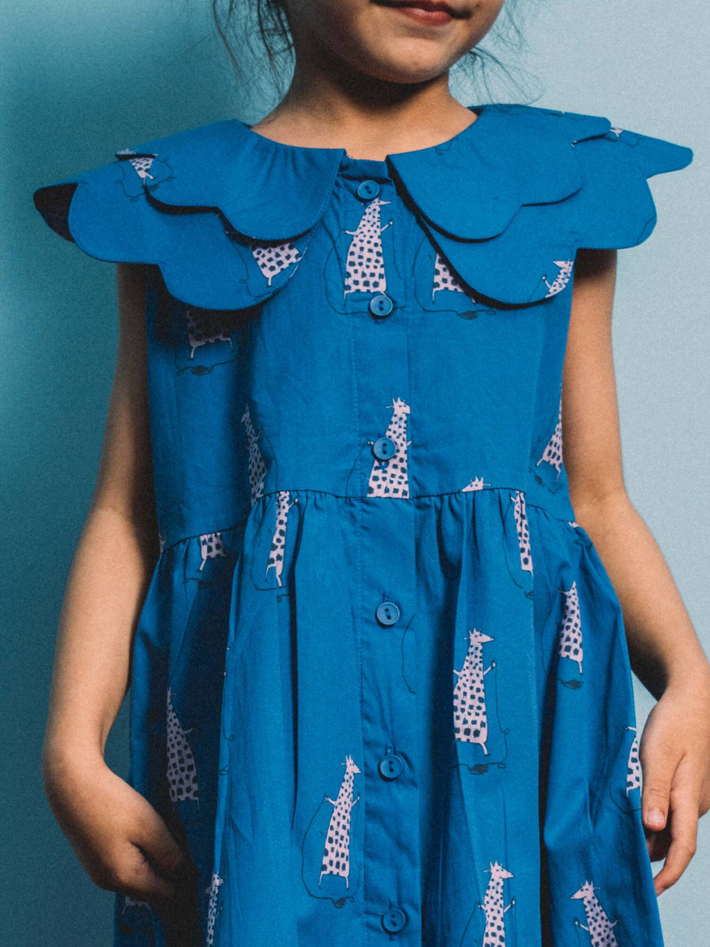 Playtime Wonder Double Collared Dress Electric Blue Longbounch