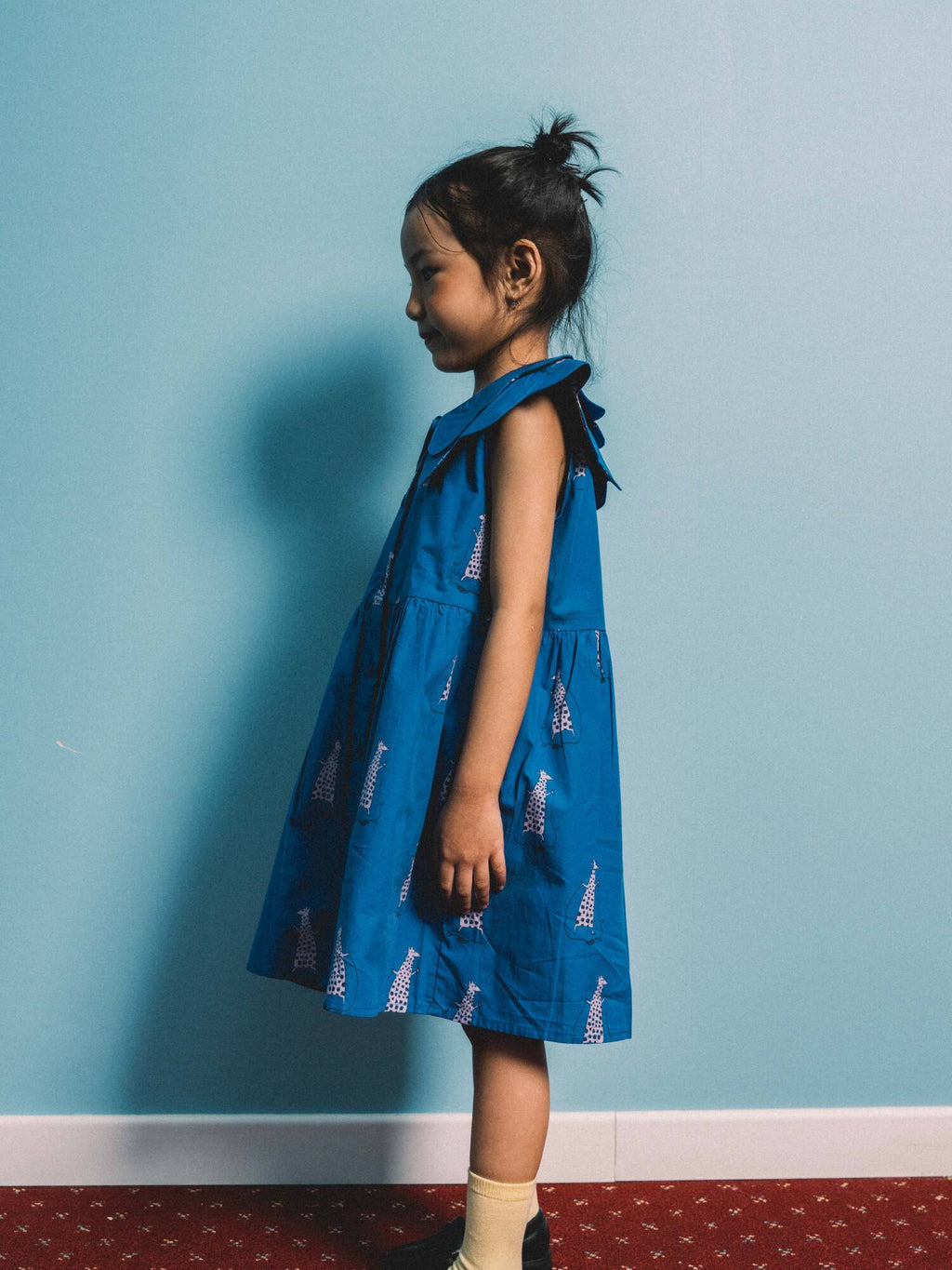 Playtime Wonder Double Collared Dress Electric Blue Longbounch