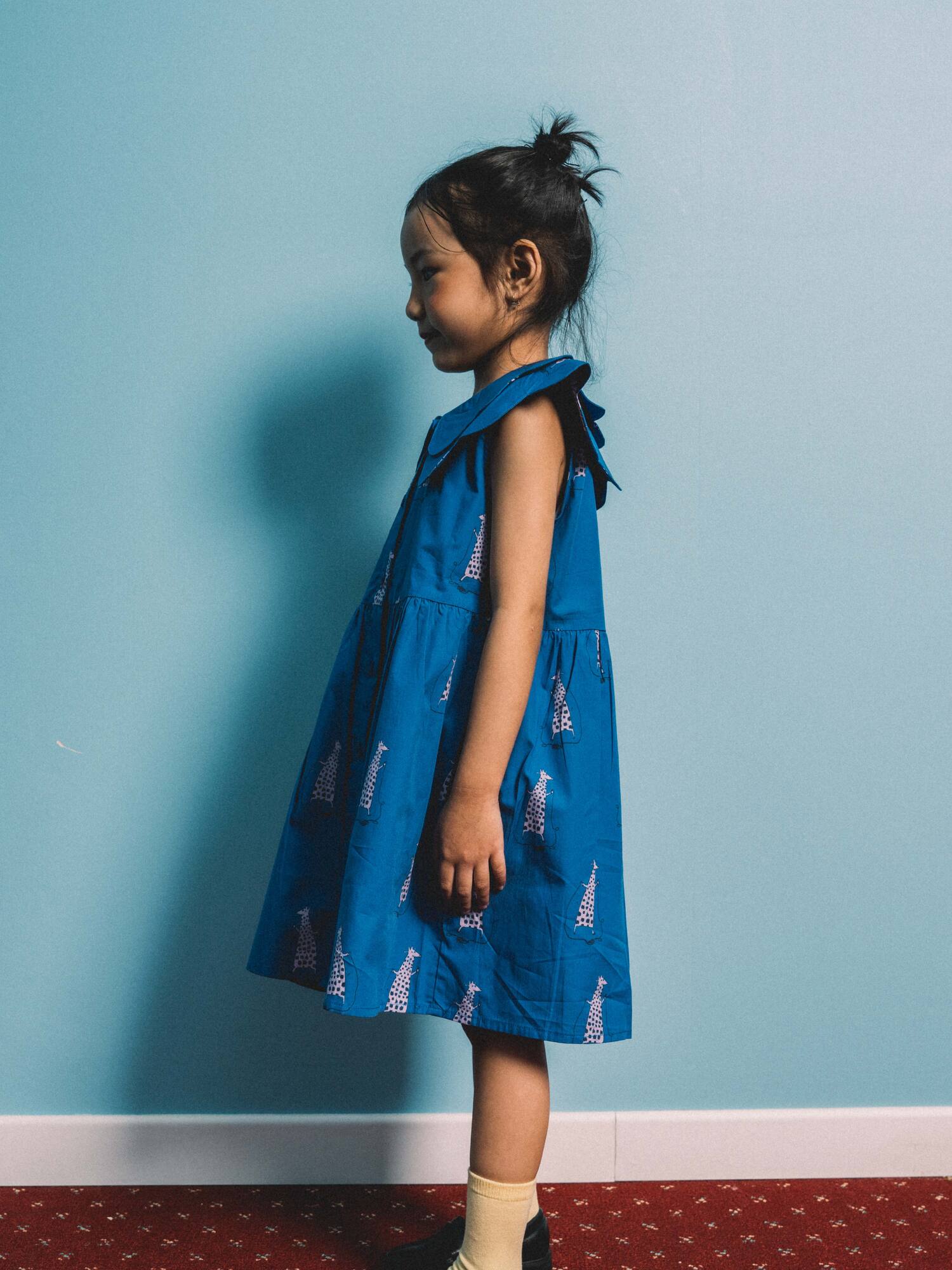 Playtime Wonder Double Collared Dress Electric Blue Longbounch
