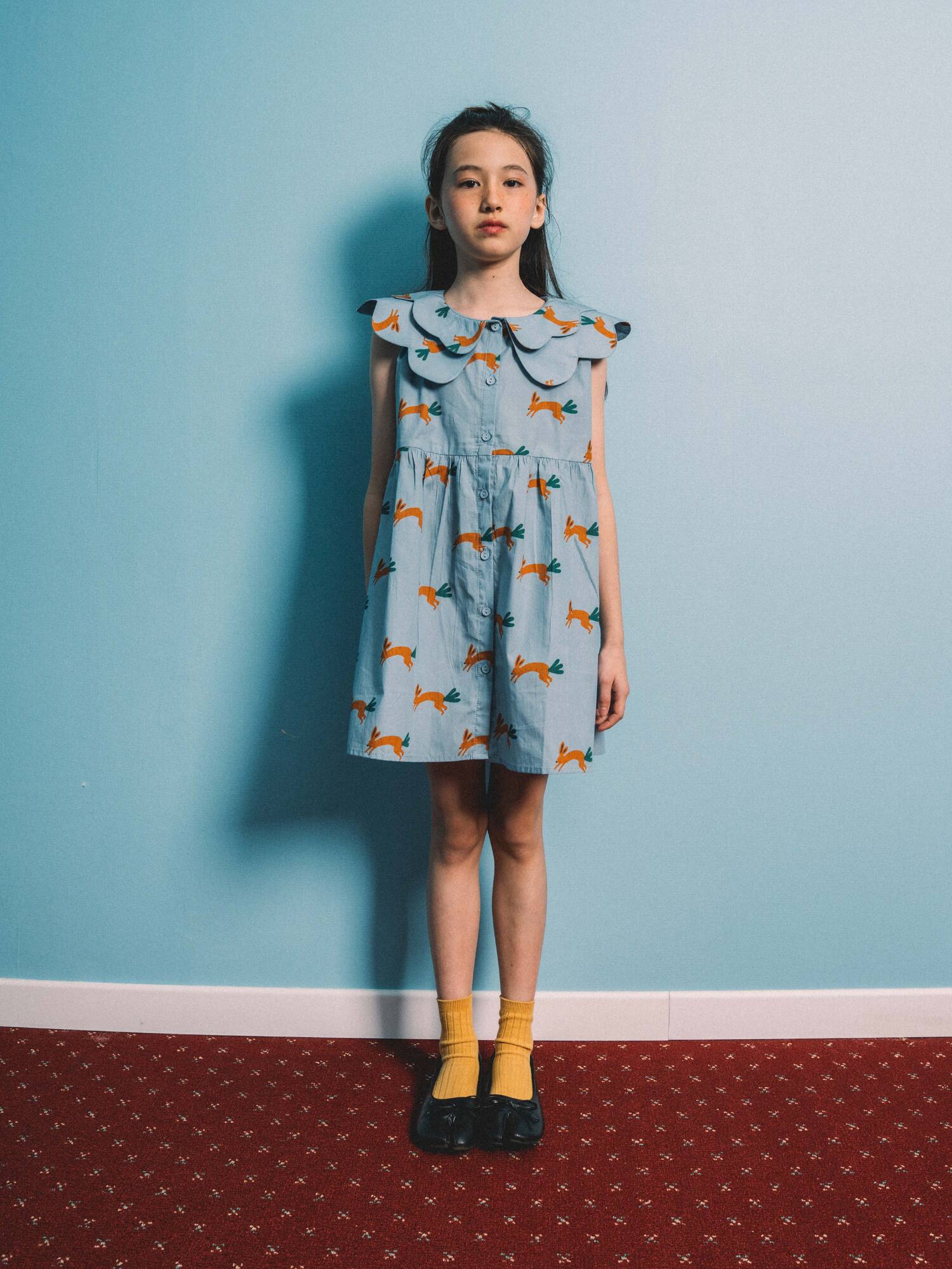 Playtime Wonder Double Collared Dress Sea Foam Blue Bun-chop