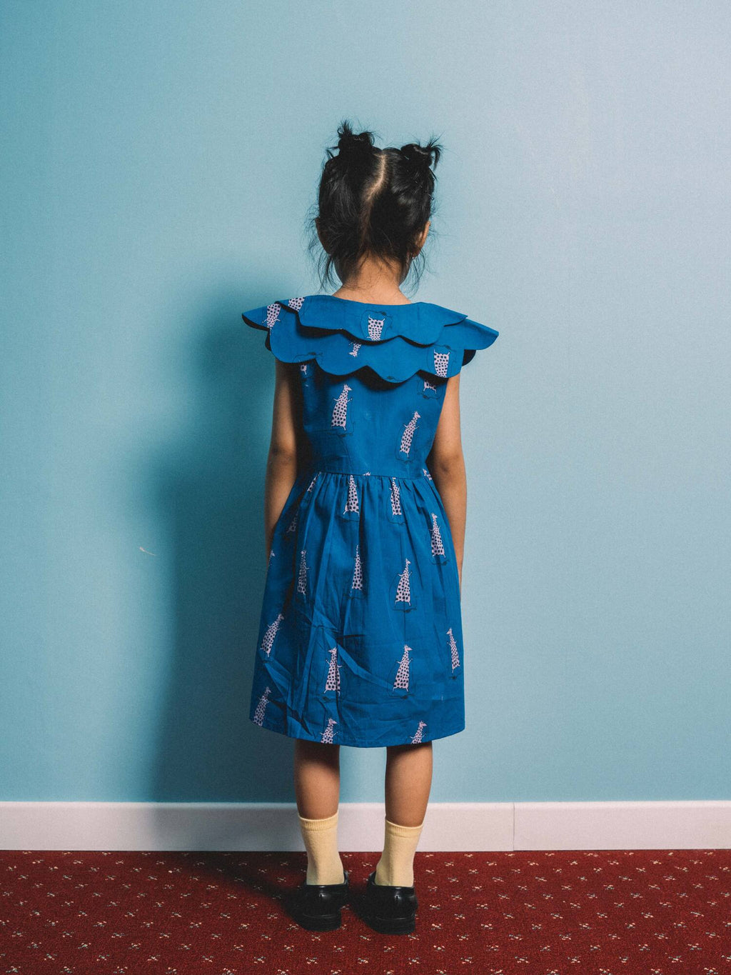 Playtime Wonder Double Collared Dress Electric Blue Longbounch