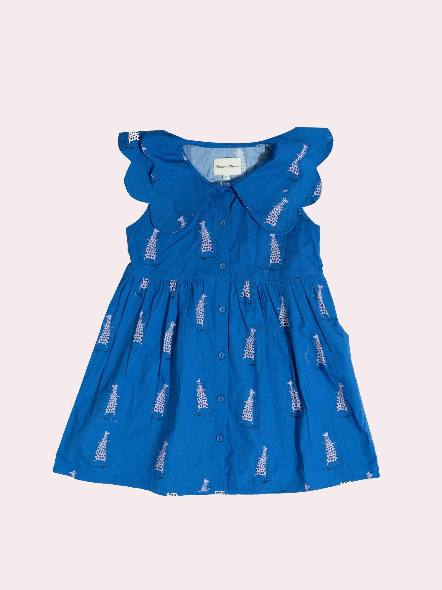 Playtime Wonder Double Collared Dress Electric Blue Longbounch